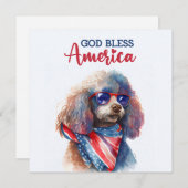 愛国犬 – プードル7月4日カード シーズンカード (正面/裏面)