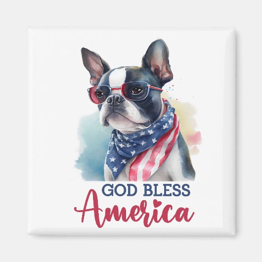 愛国犬 – ボストンテリア マグネット (正面)