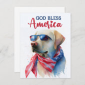 愛国犬 – ラブラドールレトリバー7月4日カード シーズンカード (正面/裏面)