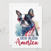 愛国犬 – 7月カードのボストンテリア4th シーズンカード (正面/裏面)