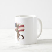 愛国猫アメリカ国旗ヴィンテージベクター デザイン_ コーヒーマグカップ (正面右)