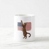 愛国猫アメリカ国旗ヴィンテージベクター デザイン_ コーヒーマグカップ (中央)