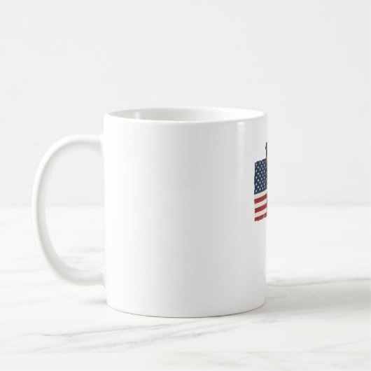 愛国猫アメリカ国旗ヴィンテージベクター デザイン_ コーヒーマグカップ (左)