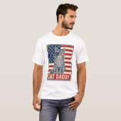 愛国猫ベクターデザイン猫パパ_1 Tシャツ (正面フル)