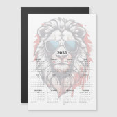 愛国獅子赤白青2025磁石カレンダー (正面/裏面)