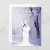 愛国的おもしろいなアメリカの雪だるまクリスマス シーズンポストカード (正面/裏面)