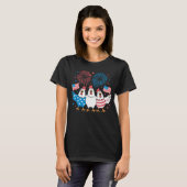 愛国的おもしろいなニワトリ米国国旗7月4日 Tシャツ (正面フル)