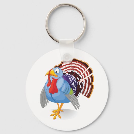 愛国的おもしろいな羽を持つ青い漫画のトルコ キーホルダー (裏面)