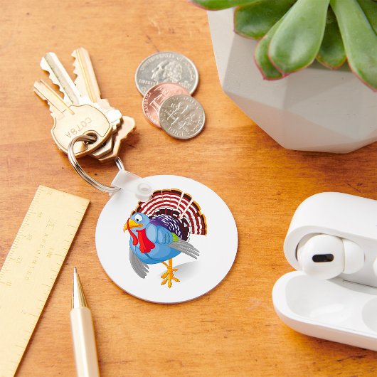 愛国的おもしろいな羽を持つ青い漫画のトルコ キーホルダー