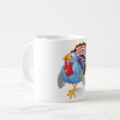 愛国的おもしろいな羽を持つ青い漫画のトルコ コーヒーマグカップ (正面左)