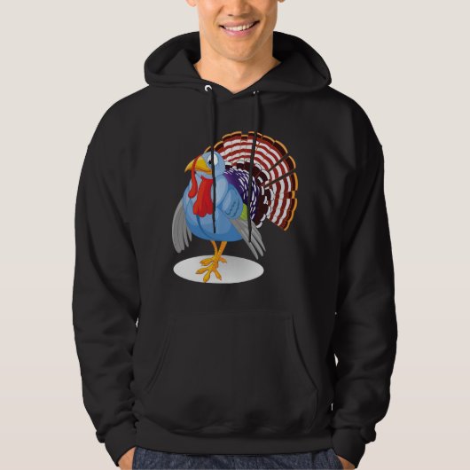 愛国的おもしろいな羽を持つ青い漫画のトルコ パーカ (正面)