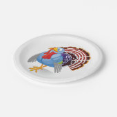愛国的おもしろいな羽を持つ青い漫画のトルコ ペーパープレート (アングル)