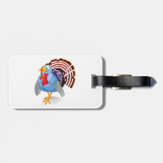 愛国的おもしろいな羽を持つ青い漫画のトルコ ラゲッジタグ (裏面横)