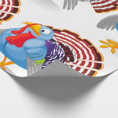 愛国的おもしろいな羽を持つ青い漫画のトルコ ラッピングペーパー