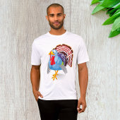 愛国的おもしろいな羽を持つ青い漫画のトルコ Tシャツ