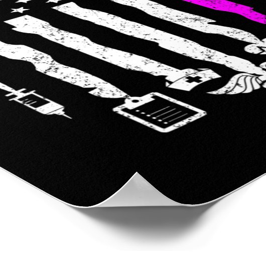 愛国的おもしろいPca Usa国旗のナースウィークギフト4th ポスター (角)