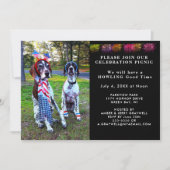 愛国的お祝いピクニックパーティードッグス招待状 招待状 (正面)