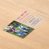 愛国的お祝いピクニックパーティードッグス7月4日 アクリル招待状 (レイダウン)