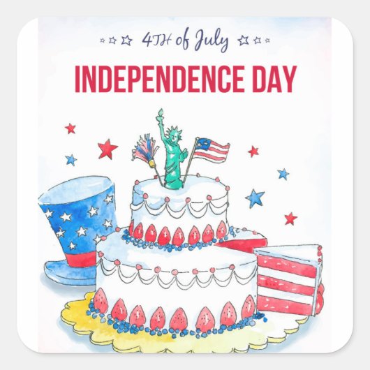 愛国的お祝い スクエアシール (正面)