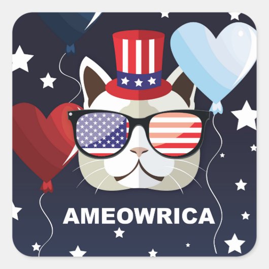 愛国的お祝い スクエアシール (正面)