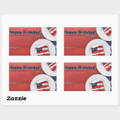 愛国的お祝い 長方形シール (シート)