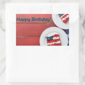 愛国的お祝い 長方形シール (バッグ)