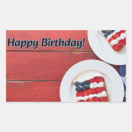 愛国的お祝い 長方形シール