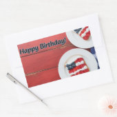 愛国的お祝い 長方形シール (封筒)