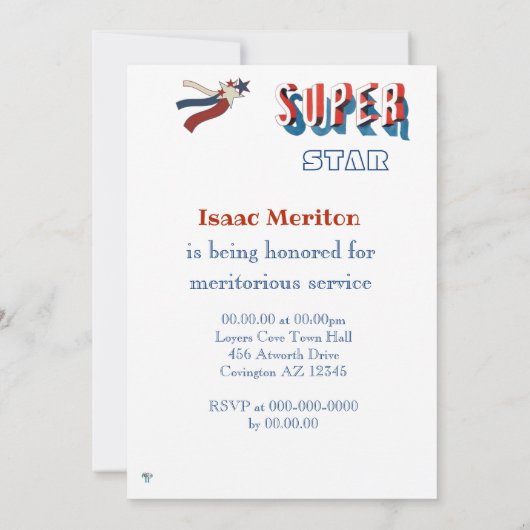 愛国的すごいスター賞授賞式招待状 招待状 (裏面)