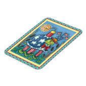 愛国的なおじさんサム·タートル,おもしろいフィラクカーカワイト マグネット (左側)