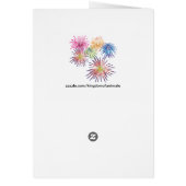 愛国的なお祝いパーティー犬と花火カード (裏面)