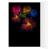 愛国的なお祝いパーティー犬と花火カード (内側 (左))