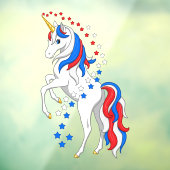 愛国的なかわいい赤白青アメリカ・ユニコーン ウィンドウサイン (シート3)
