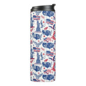 愛国的なアイコンのパターン – 自由の女神，旗 タンブラー (回転左)