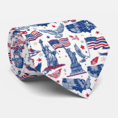 愛国的なアイコンのパターン – 自由の女神，旗 ネクタイ (ロール)