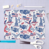 愛国的なアイコンのパターン – 自由の女神，旗 薄葉紙 (クラフト)