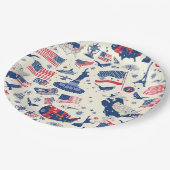 愛国的なアイコン – 自由の女神，旗(2) ペーパープレート (アングル)