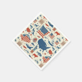 愛国的なアイコン – 自由の女神，旗(3) スタンダードカクテルナプキン (角)