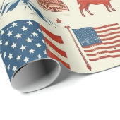 愛国的なアイコン – 自由の女神，旗(3) ラッピングペーパー (ロールコーナー)