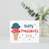 愛国的なアイスクリームコーンの大統領の日 ポストカード (スタンド正面)
