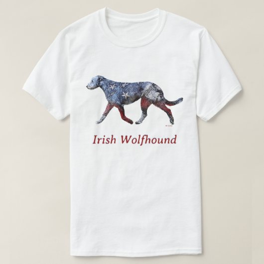 愛国的なアイリッシュウルフハウンド Tシャツ (デザイン正面)