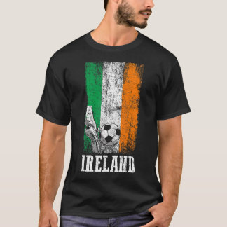 愛国的なアイリッシュサッカー選手アイルランド国旗のサッカー Tシャツ