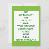 愛国的なアイルランドの卵パーティー カスタマイズ可能 招待状 (裏面)