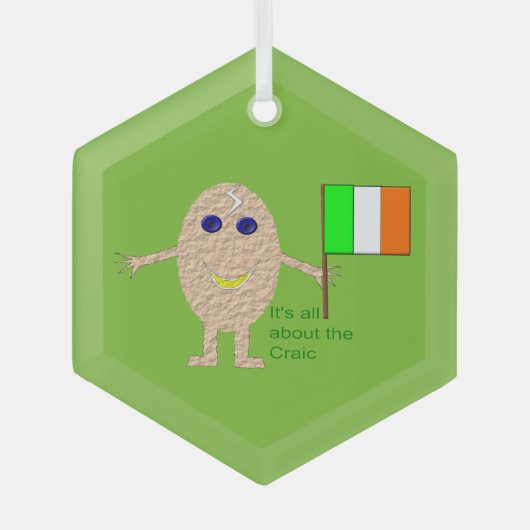 愛国的なアイルランドの卵 ガラスオーナメント (正面)