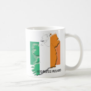 愛国的なアイルランド国旗God Bless Ireland コーヒーマグカップ