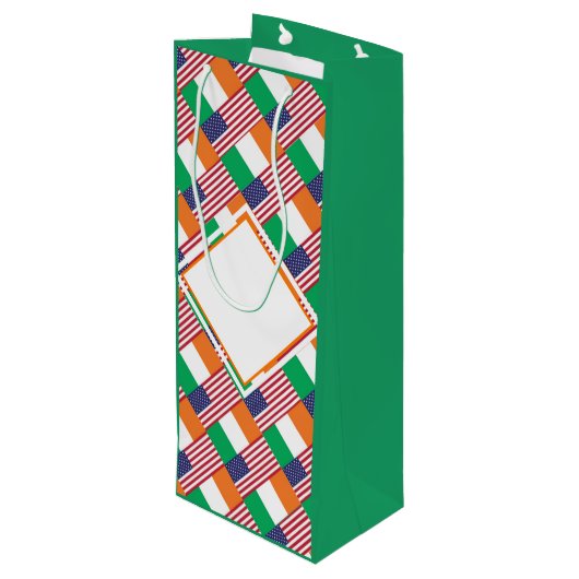 愛国的なアイルランド系アメリカ国旗 ワインギフトバッグ (裏面アングル)