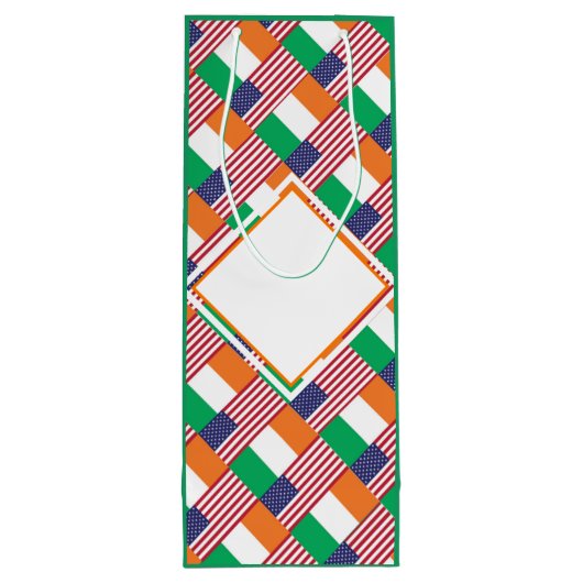 愛国的なアイルランド系アメリカ国旗 ワインギフトバッグ (裏面)