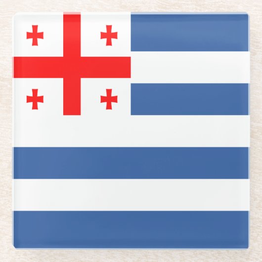 愛国的なアジュラ国旗 ガラスコースター (正面)