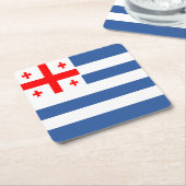 愛国的なアジュラ国旗 スクエアペーパーコースター (アングル)