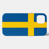 愛国的なアップルのケースメイト、スウェーデン国旗 Case-Mate iPhoneケース (裏面 (横))